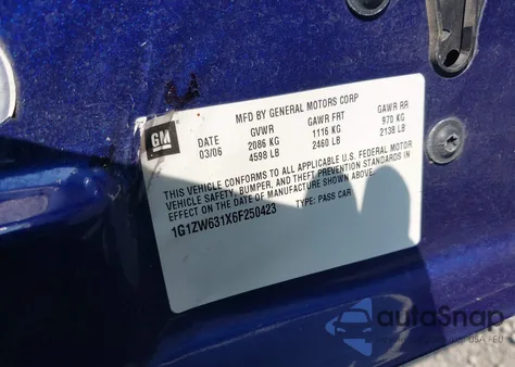 2006 Chevrolet Malibu Maxx Ss из США, поврежденный, VIN 1G1ZW631X6F250423